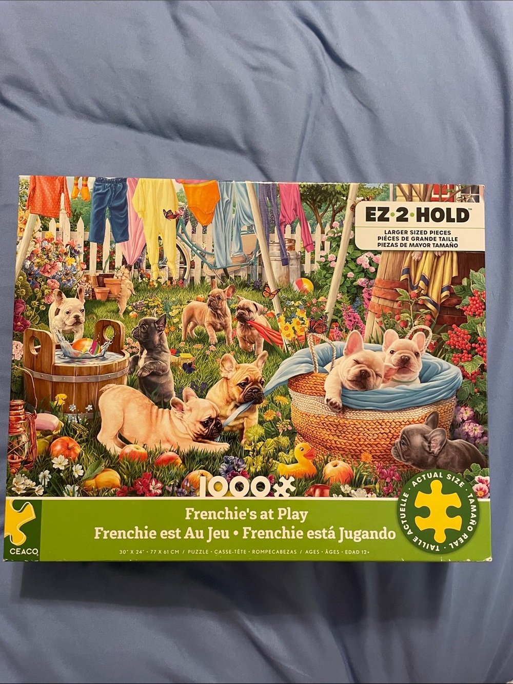 EZ•2•HOLD Frenchie's at Play 1000-Piece Jigsaw Puzzle - Multi